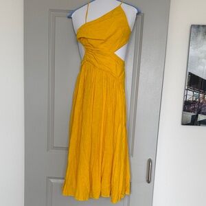Zimmermann One Shoulder Yellow Dress